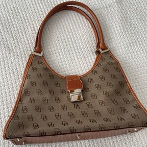 Authentic Dooney & Bourke Signature Crescent Hobo Purse Bag